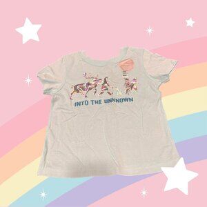 NWT Disney Frozen Into the Unknown Girls Short Sleeve Shirt Size 5/6 Blue